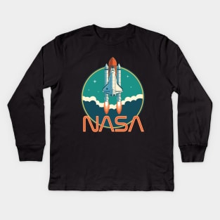 Retro NASA Space Logo Kids Long Sleeve T-Shirt